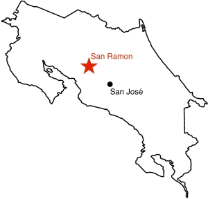 San Ramon on Costa Rica map